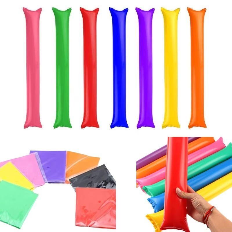 24pcs Inflatable Cheerstick Toy Cheer Up Sticks Balloon Stick Clapper Cheering Stick Noise Maker Balloon Concert Party Gift