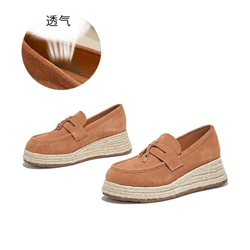 Foam sole leather little white shoes autumn new one-pedal woven single shoes casual versatile women's shoes