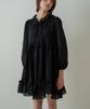 WIOE Shallot Ruffle Mini Dress_Black