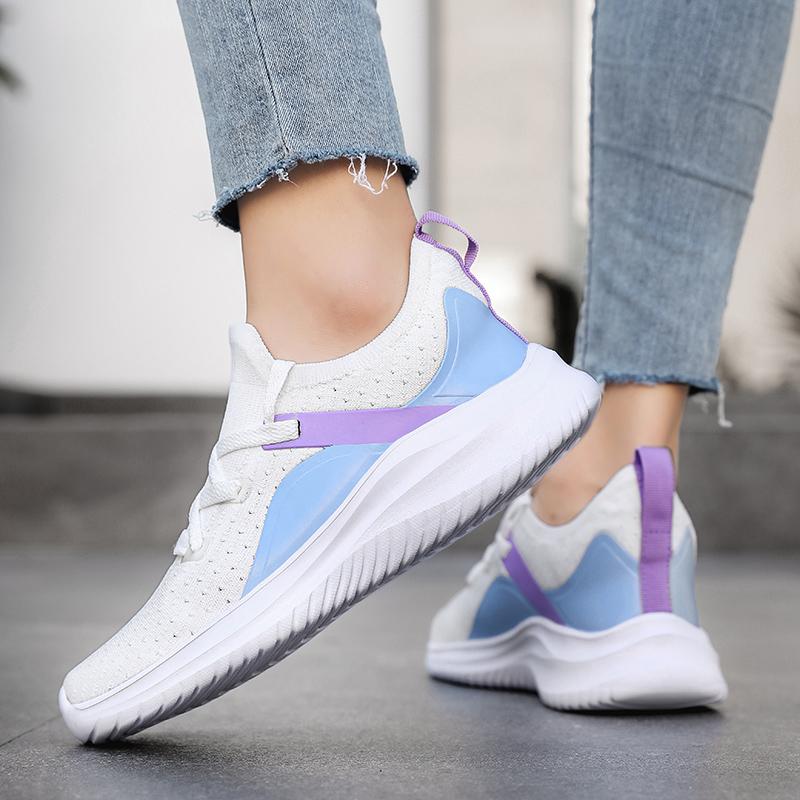 Fashion Breathable Lace-up Running Shoes for Women, Air Cushion Athletic Sneakers with Lightweight Mesh, Outdoor Sports Training Shoes