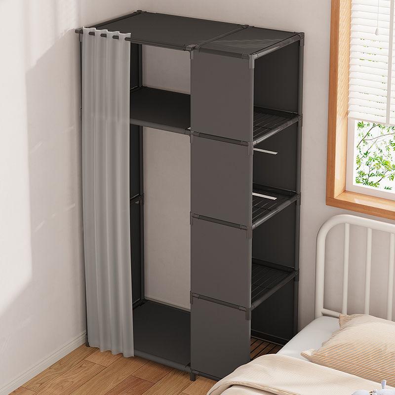 Home Simple Wardrobe, Dormitory Storage Cabinet, Dustproof Clothing Cabinet, Assembly, Multi-functional Storage, Necessary Rack Storage for Rent