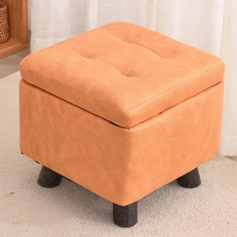 Small Solid Wood Storage Stool for Living Room - Coffee Table, Sofa Footstool, Shoe Changing Station