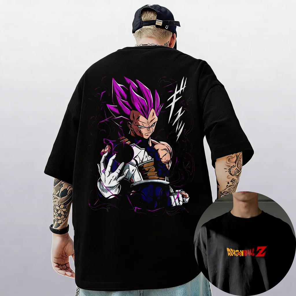2026 new Dragon Ball Z Mens and Womens Sun Wukong Bejita Print TShirts in Pure Cotton Short Sleeves Fun Harajuku Style