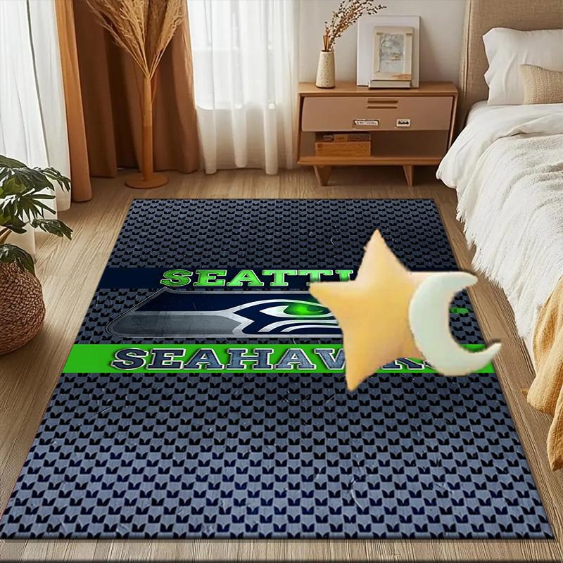 Seahawks Team Spirit Rug Game Carpet, Floor Mat for Bedroom Living Room Entryway Rug, Home Decor Idea Gift for Christmas birthday