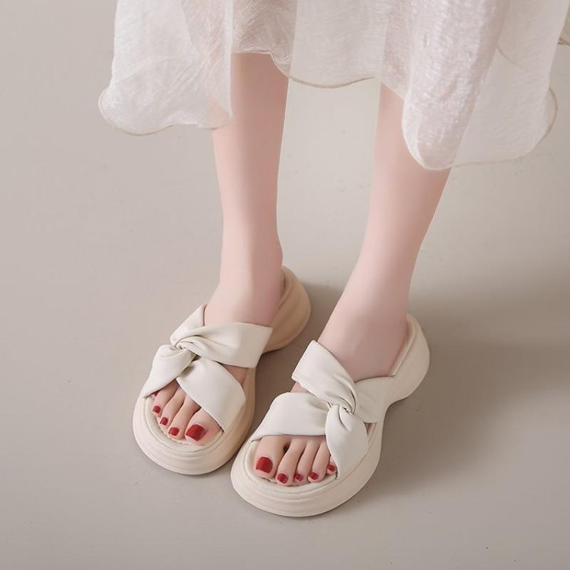 Fashion Summer Fashion Women Casual Slippers Designer Shoes Female Cross-tied Slipper Platform Soft-soled Woman Beach Slides Sandals