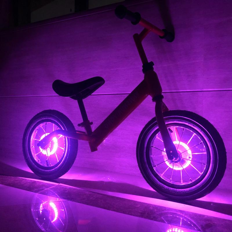 LED Bicycle Wheel Light Auto On Off Rechargeable Waterproof Front Tail Hub Lamp for Night Road Cycling Safety