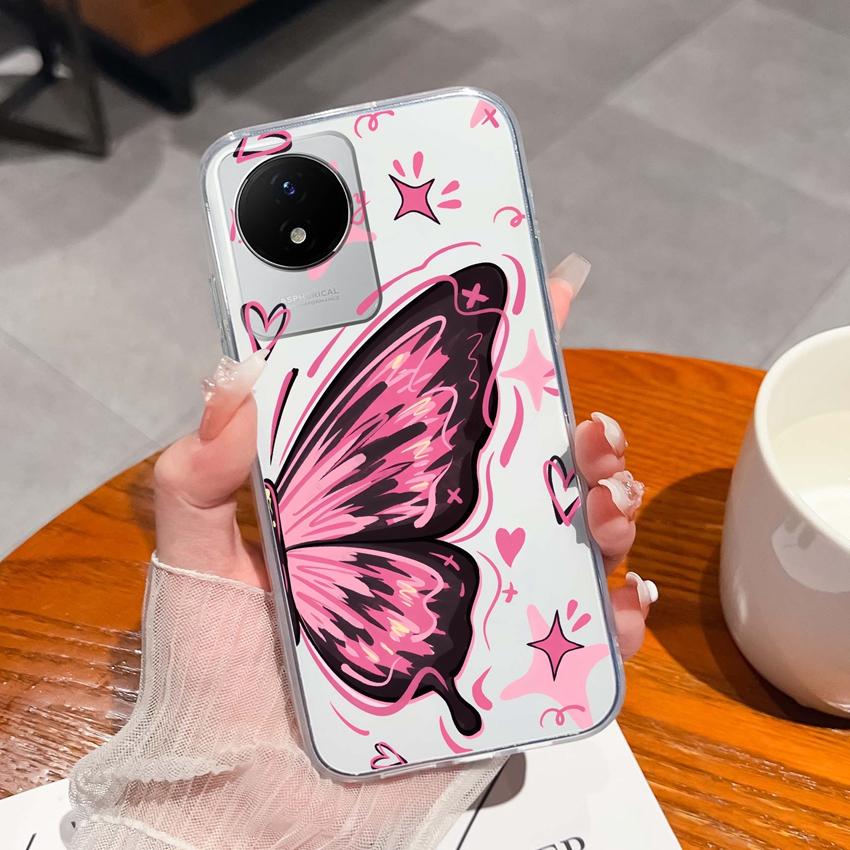 For Vivo Y02 Y02A Y02S Y10 Y11 Y12 Y12a Y13 Y15 Y15a Y16 Y17 Y19 Clear TPU Case Ocean Whale Pattern Anti Drop Back Cover For Vivo Silicone Phone Shell