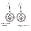 Witch Knot Drop Earring Stainless Steel Amulet Witchcraft Clear Zircon Round Pendant Earrings Jewelry Valentine Gift