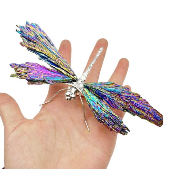 Yousheng Aura Tourmaline Dragonfly Kyanite Dragonfly Ornament Reiki Dragonfly Decoration for Expression Spiritual Connection Meditation Chakra
