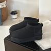 Women Winter Platform Snow Boots Warm Faux Suede Ankle Boots Thick Furry Lining Non‑Slip Short Booties For Cold Weather