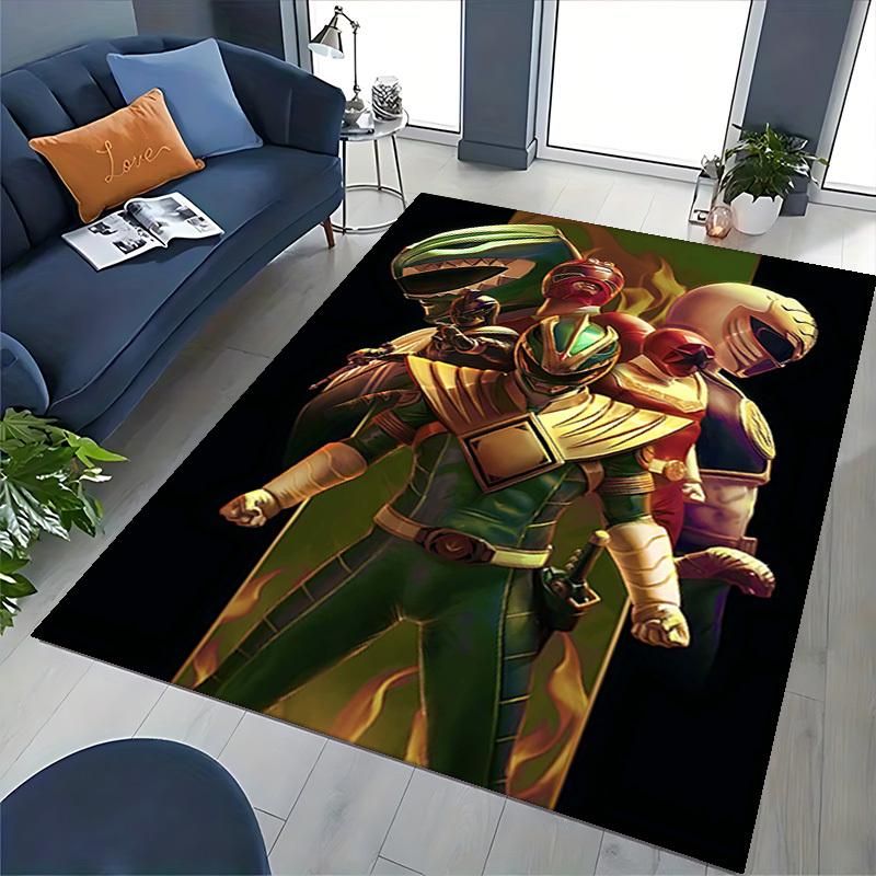 1pc Power Rangers Green Ranger Anime Cartoon Design Office Chair Mat Non-Slip Carpet for Home Decor, Suitable for All Seasons.Y026