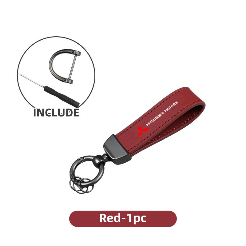 cxytvd1 Leather Simple Unisex Auto Logo Keychain Key Ring Chain Holder For Mitsubishi Outlander Lancer L200 ASX Pajero Grandis Eclipse