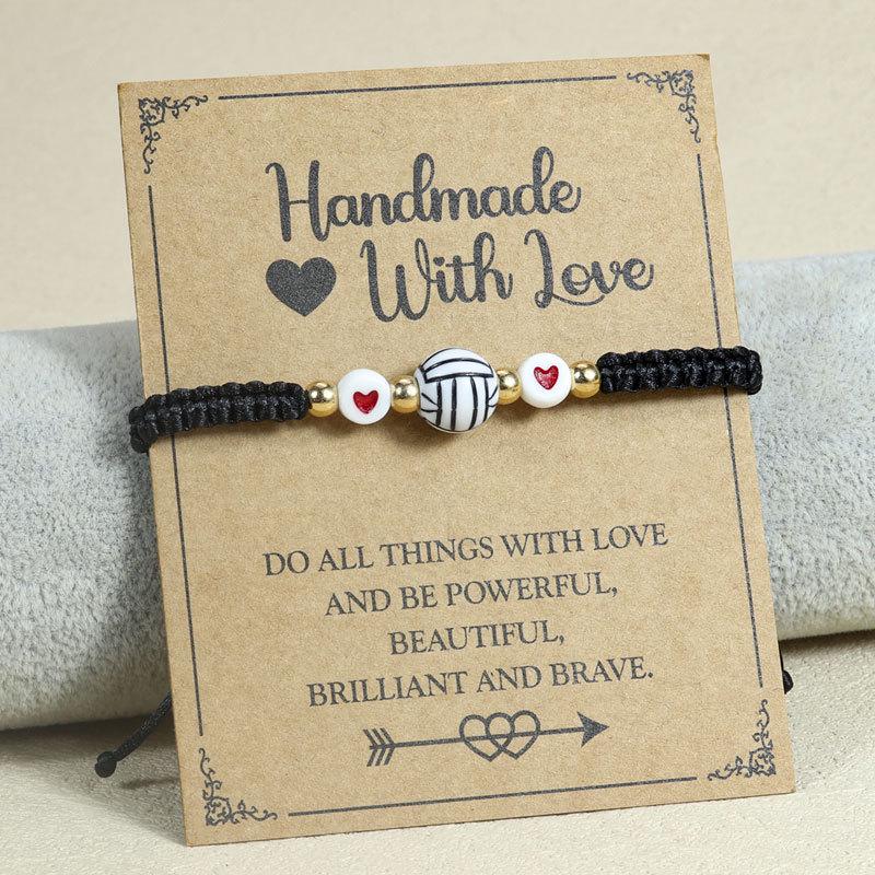 Adjustable Handmade Sports Friendship Bracelet: Baseball, Volleyball, Tennis Versatile Style