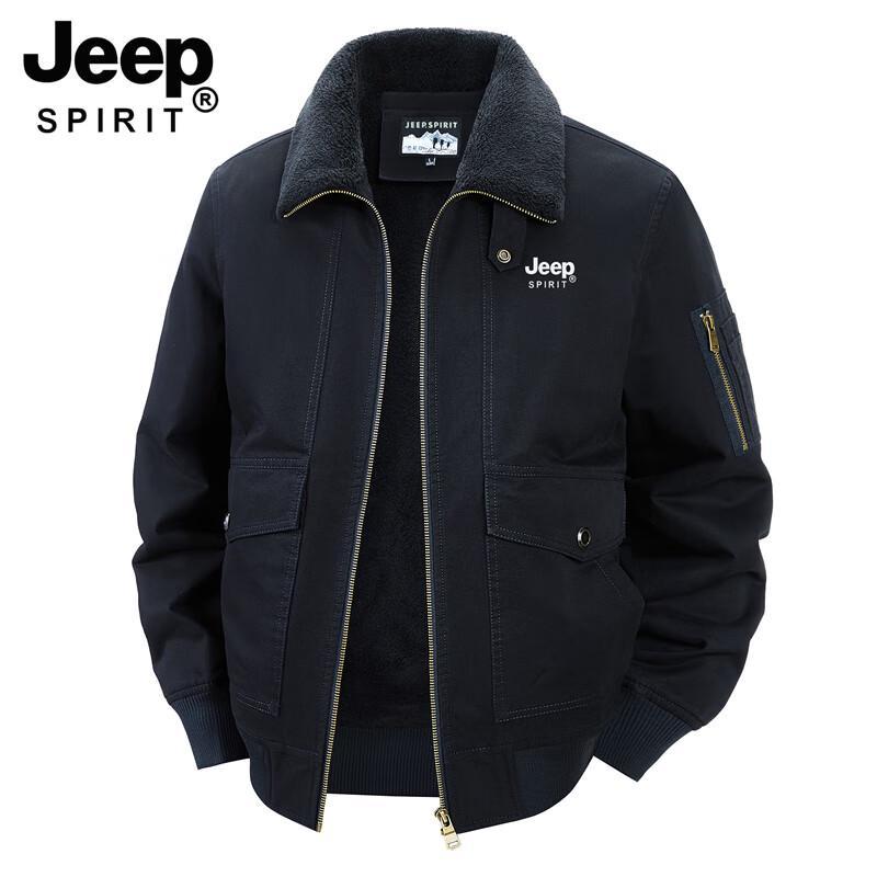 JEEP SPIRIT Men's Loose Fit Washed Cotton Workwear Jacket