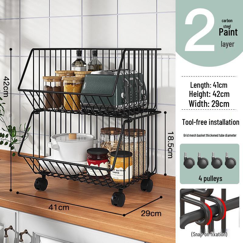 Multi-Layer Floor-Standing Kitchen Rack for Vegetables & Fruits