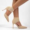 Spring 2026 Gentle Style Flyknit Pointed Toe Thin Heel High Heels