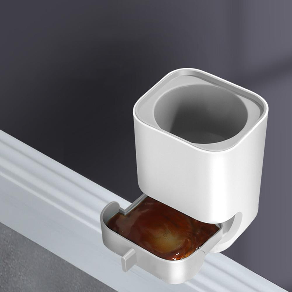 Punch-Free Wall Mounted Toilet Brush with Drainable Base Long Handle Plastic Silicone Toilet Cleaning Brush Bathroom Accessories