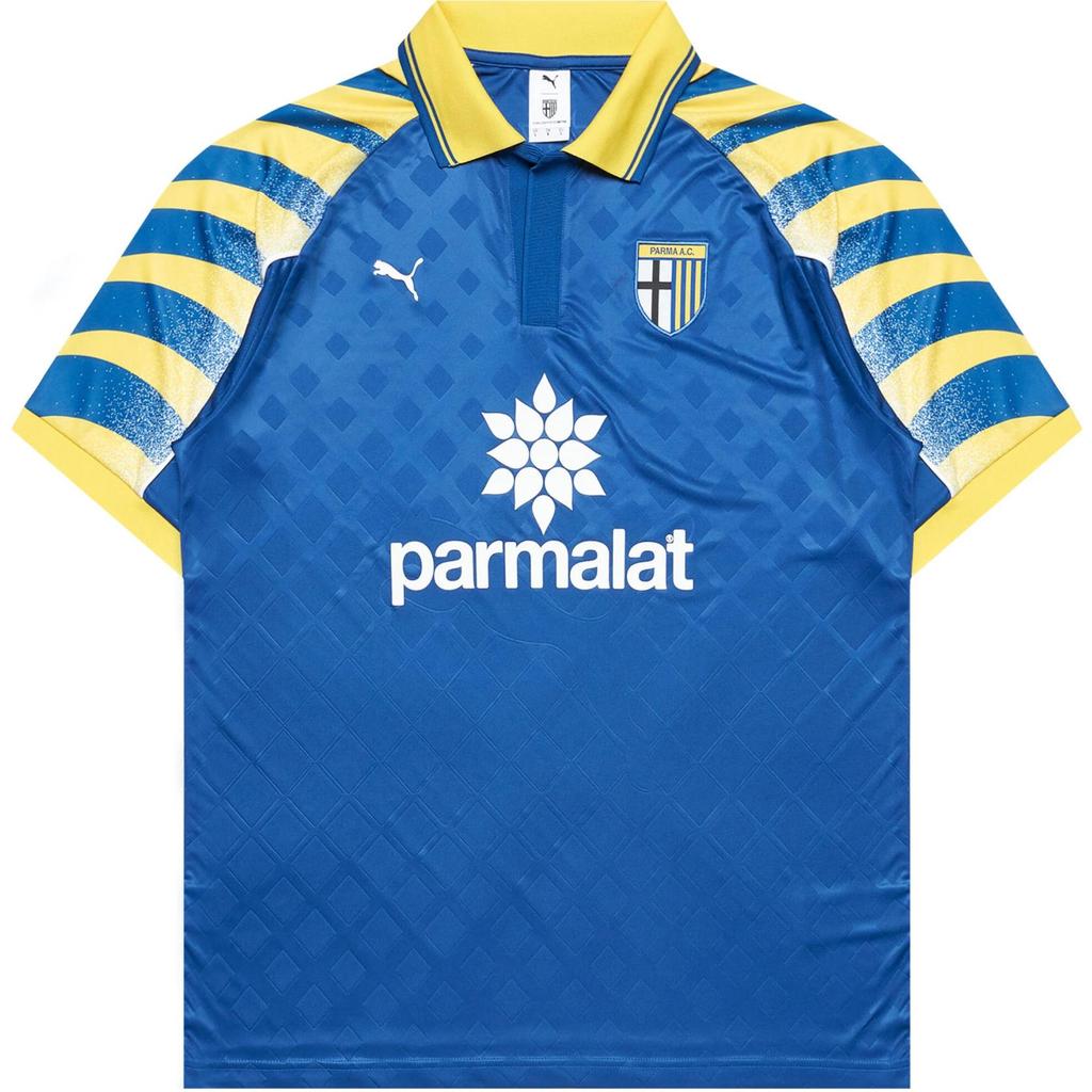 Puma X Parma Calcio Collaboration Outdoor Casual Sports Pullover Short Sleeve Football Shirt Unisex tops Blue 629943-46