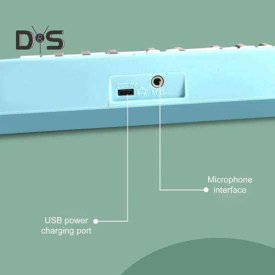 Kids Electronic Piano Keyboard Toy with Microphone 37 Keys Multi-function Musical Instrument Toy Toddlers Boys Girls USB Battery Powered Educational