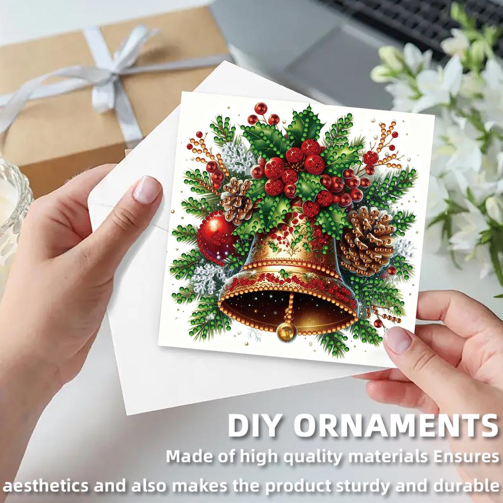 6pcs Xmas Pattern DIY Diamond Painting Greeting Card Set with Envelope Diamond Art Greeting Cards Congratulations Cards & Gifts