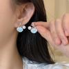 Starfish Crushed Ice Blue Pearl Earrings: Fashionable Seaside Vacation Ear Cuff, Light Luxury, High-End Versatile Design.