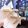 Trendy Pearl Zircon Starfish Hair Clip Hairpin For Women Girl Acrylic Pearl Berrettes Geometric Hair Accessories Hairgrip Gift