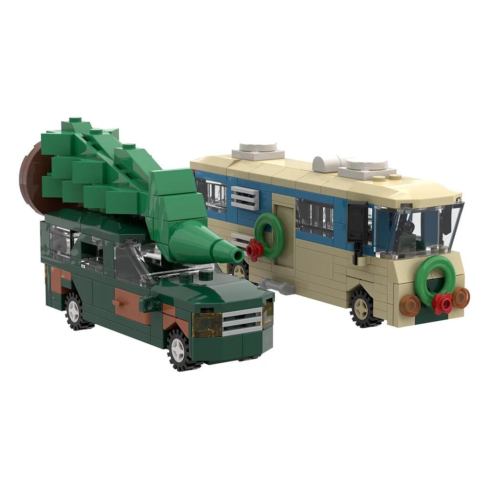 Gobricks MOC Christmas Story Mini RV Car Building Blocks Bricks Toys Gift