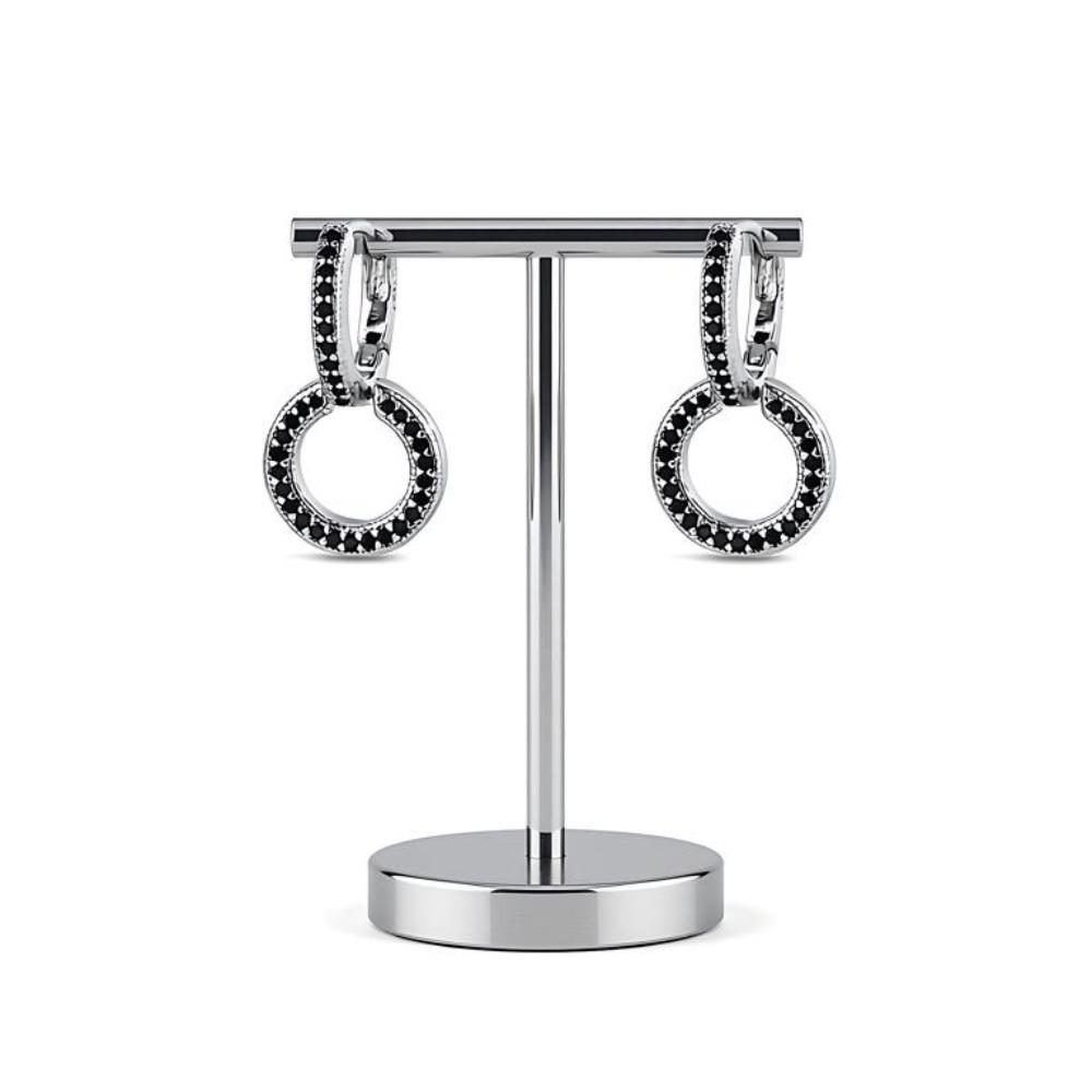 Czarno-białe kolczyki z biżuterią