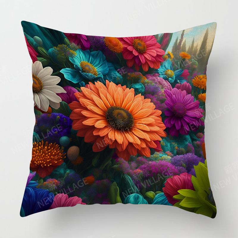 Scandinavian Plant Print Pillow Cover Living Room Sofa Cushion Cover Modern Simple Ins Style Home Decoration 40x40cm