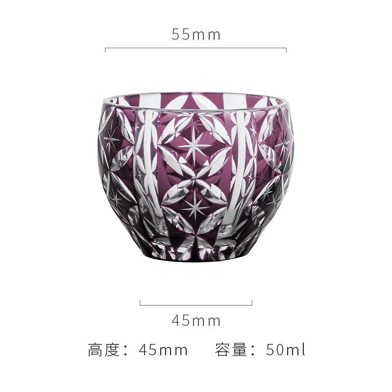 Japanese Edo Kiriko Sake Set Carved Glass Sake Cup And Decanter Luxury Sakeware