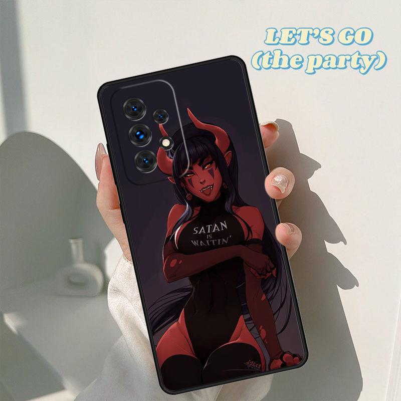 Cute Sexy Girl Devil Phone Case For Samsung Galaxy A42 A31 A40 A51 A71 A32 A80 A91 A52 A72 A73 A20e A21S A50 A70 A11 A12 Cover