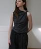 SIGREAT Compact Jersey Twist Neck Top_Dark Grey