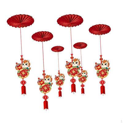 6 Pieces Happy Year Ceiling Decorations Spring Festival Decor Creative Hanging Ornament for