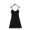 Autumn 2025 European Style Women's Black Mini Slip Dress