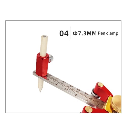 TAMOSH Woodworking Marking Ruler, Straight Arc Marking Ruler, Aluminum Alloy Precision Parallel Marking Gauge, Easy to Use Measuring Tool