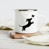 Funny Dachshund Print Creative Enamel Mug Coffee Wine Mugs Cartoon Dogs Paw Party Drink Beer Juice Milk Cups Gifts for Lover Dog
