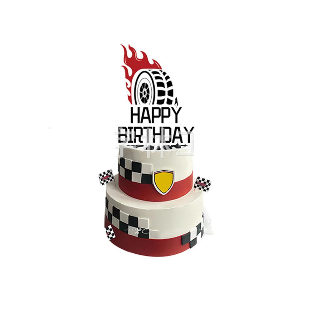 

Black White Race Car Birthday Party Decorations with Fire Tableware Balloon Cake Topper Checkered Race Birthday Party Supplies