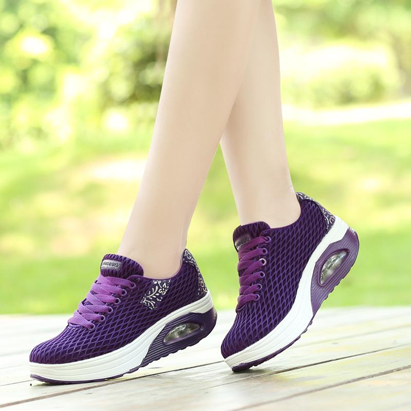 8 Spring new breathable big net rocking shoes women's fashion sports casual shoes mesh platform women's shoes