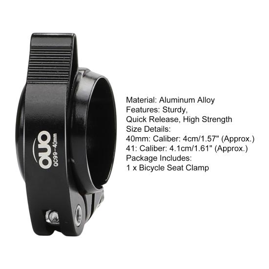 Bike Seat Clamp High Strength Universal Installation Lightweight Design Strong And Sturdy Convenient Anti-rust Aluminum Alloy 40mm/41mm Brushed
