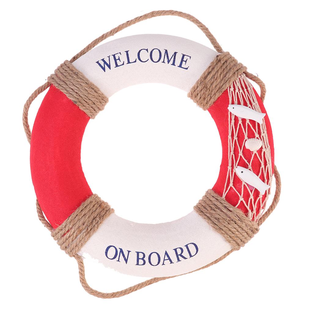 1Pcs 30Cm Exquisite Lifebuoy Hanging Decoration Metal Door Sign for Cafe Bar Shop Wall Decor Festive Entrance Ornament
