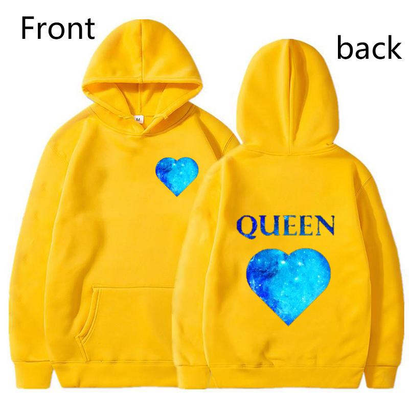 King and Queen Mikiny s potiskem pro milovníky Móda Ženy Muži Ležérní Grafika Kreativní pár Mikiny Podzim Zimní Pulovry