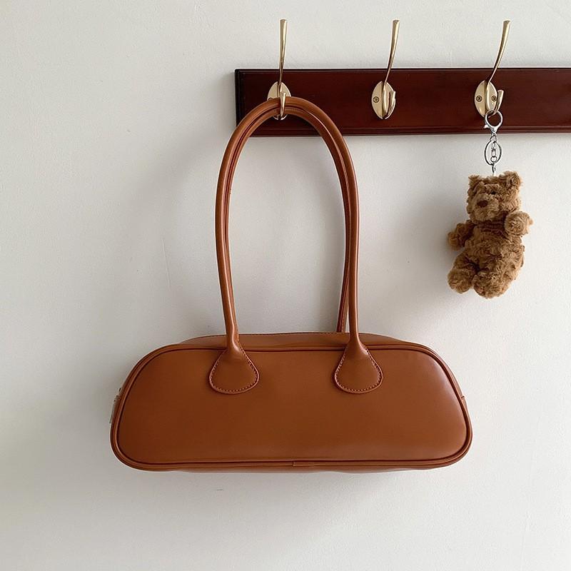 

South Korea s Niche New French Stick Bag Simple All-match Shoulder Women s High-end Large-capacity Commuting Underarm коричневый