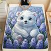 1Pc Cartoon Print Flannel Blanket, High Quality Comfortable for All Seasons, Home Decor, Warmth and Comfort, Perfect for Christmas Birthday Gift