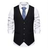 Men'S Retro Lapel Single Breasted Suit Vest Herringbone Ni V-Neck Vest