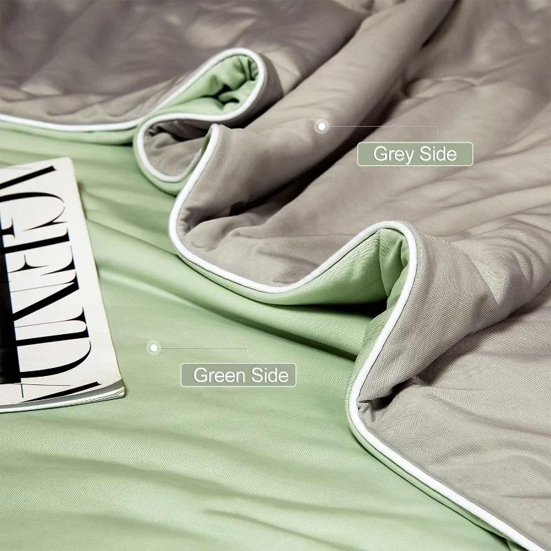 2026 Soft Silky Cool Summer Quilt Double Side Cold Cooling Fabric Breathable Cooled Air Condition Blanket Summer Thin Comforter