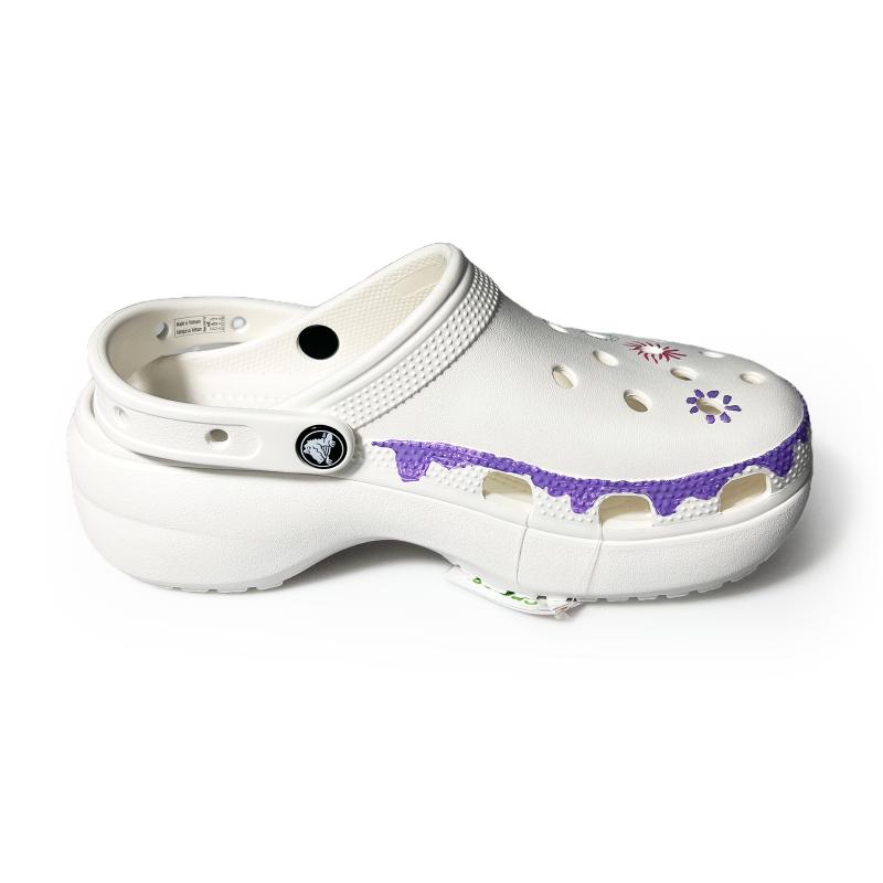 Crocs Classic Platform Clog Fireworks Waves Beach Hole Shoes Women's Style