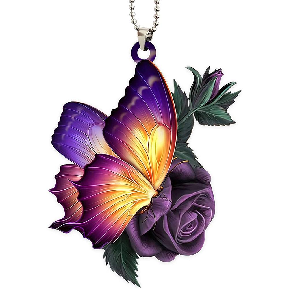 Car Pendant Stylish Personalized Style Car Interior Accessories Butterfly Cross Shape Design Widget Creative Do Not Fade Durable