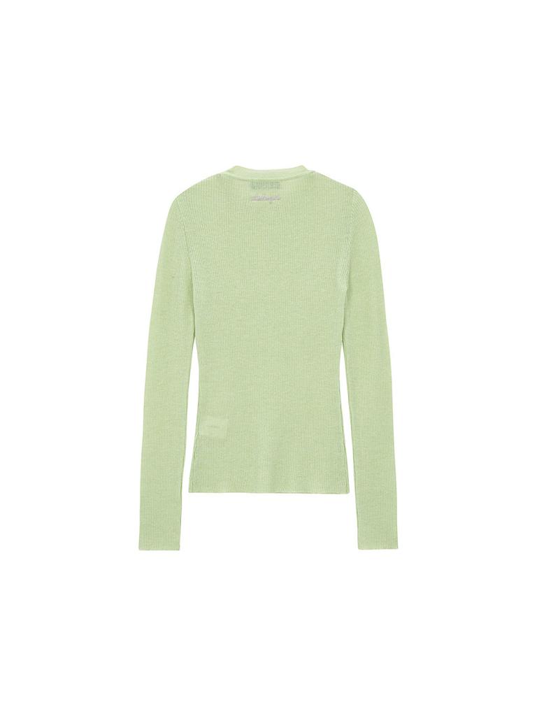 SALAD BAGUNI Mohair Ribbed Round Pullover_Mint