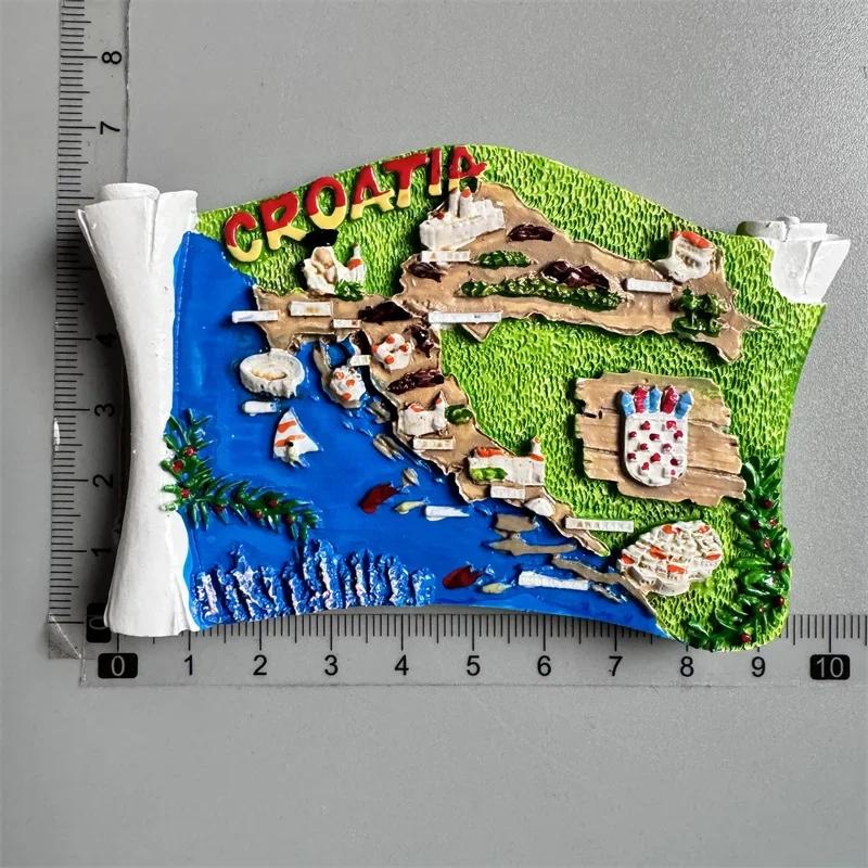 Μαγνήτης ψυγείου Croacia Τουριστικό σουβενίρ Kroatie Mediterranean Split Trogir Hvar Trogir Μαγνητικά αυτοκόλλητα ψυγείου Χάρτης της Κροατίας