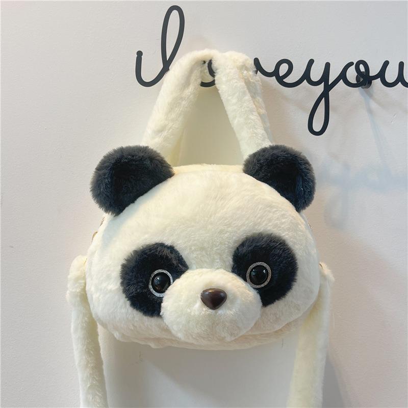 New Autumn and Winter Plush Doll Handbag Doll Shoulder Messenger Bag Girl Children Giant Panda Cartoon Bag